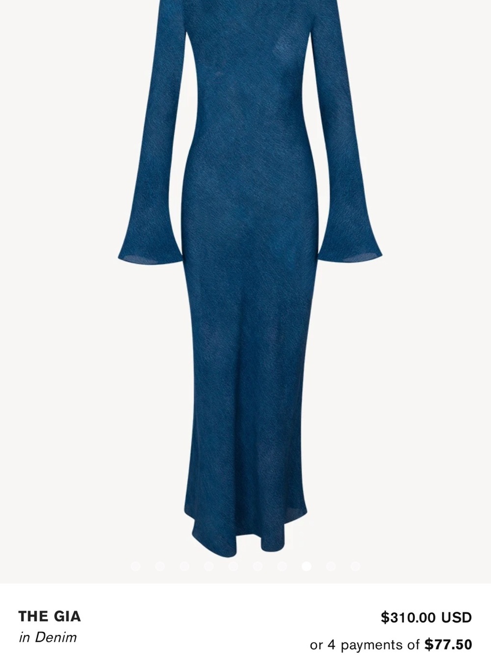 Realisation par Gia Long-Sleeve Maxi Dress in Denim Blue